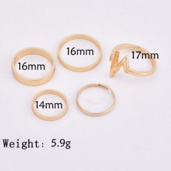 🔥2 for $15🔥 Ring Set Gold - Cocktail Fashion - Picture 3 of 7